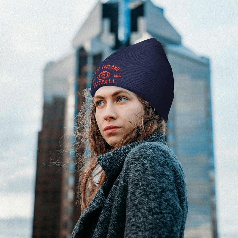 mtstaowe Vintage Classic Skull Cap Embroidery Beanie Fasion Hat Cuffed Winter Hat Knit Comes with Warm Gloves Gifts for Men Women Fans - Image 5